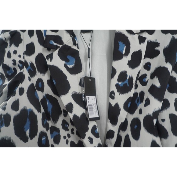 Kardashian Kollection Leopard Print Blue Black White Tailored Blazer Size XL NWT - Picture 5 of 12